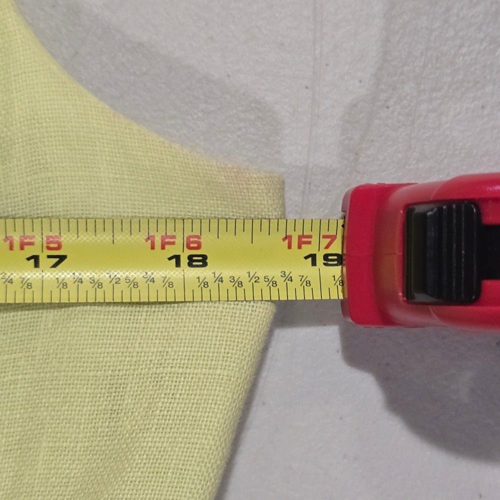 Butter‎ Yellow Linen Blend Sheath Dress Button Tab Midi Womens 10 Brunch Coastal - Picture 7 of 12